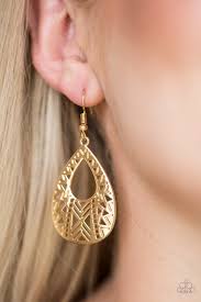 Alpha Amazon - Gold Earrings - Paparazzi