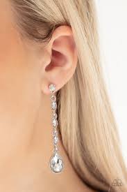 Must Love Diamonds - White Earrings - Paparazzi