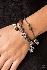 Bahama Butterfly - Brown Bracelet - Paparazzi