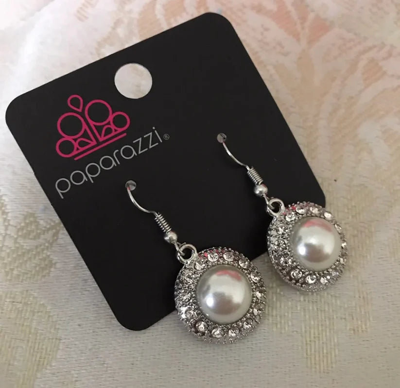 Take A Vow - White Earrings - Paparazzi