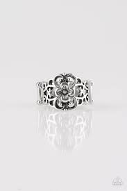 Fanciful Flower - Silver Ring - Paparazzi