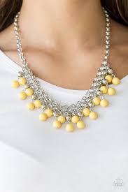 Friday Night Fringe - Yellow Necklace - Paparazzi