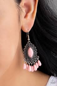 Private Villa - Pink Earrings - Paparazzi