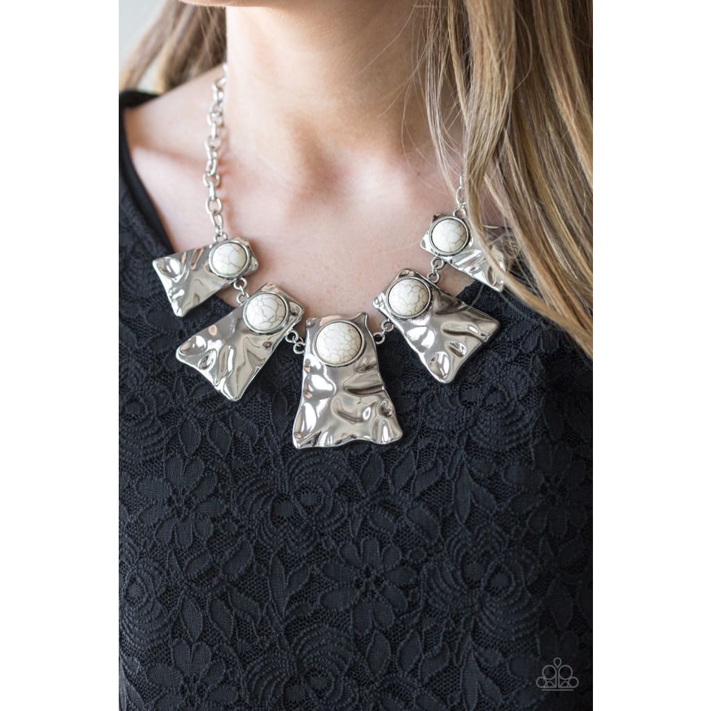Cougar - White Necklace - Paparazzi