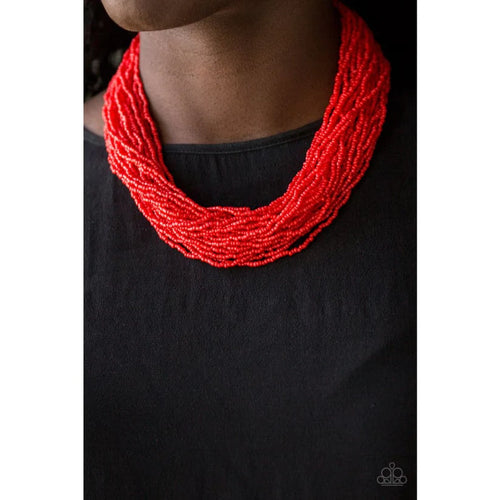 The Show Must CONGO On! - Red Necklace - Paparazzi