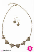 Load image into Gallery viewer, Playing My Heartstrings - Brass Necklace - Paparazzi