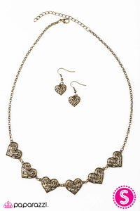 Playing My Heartstrings - Brass Necklace - Paparazzi