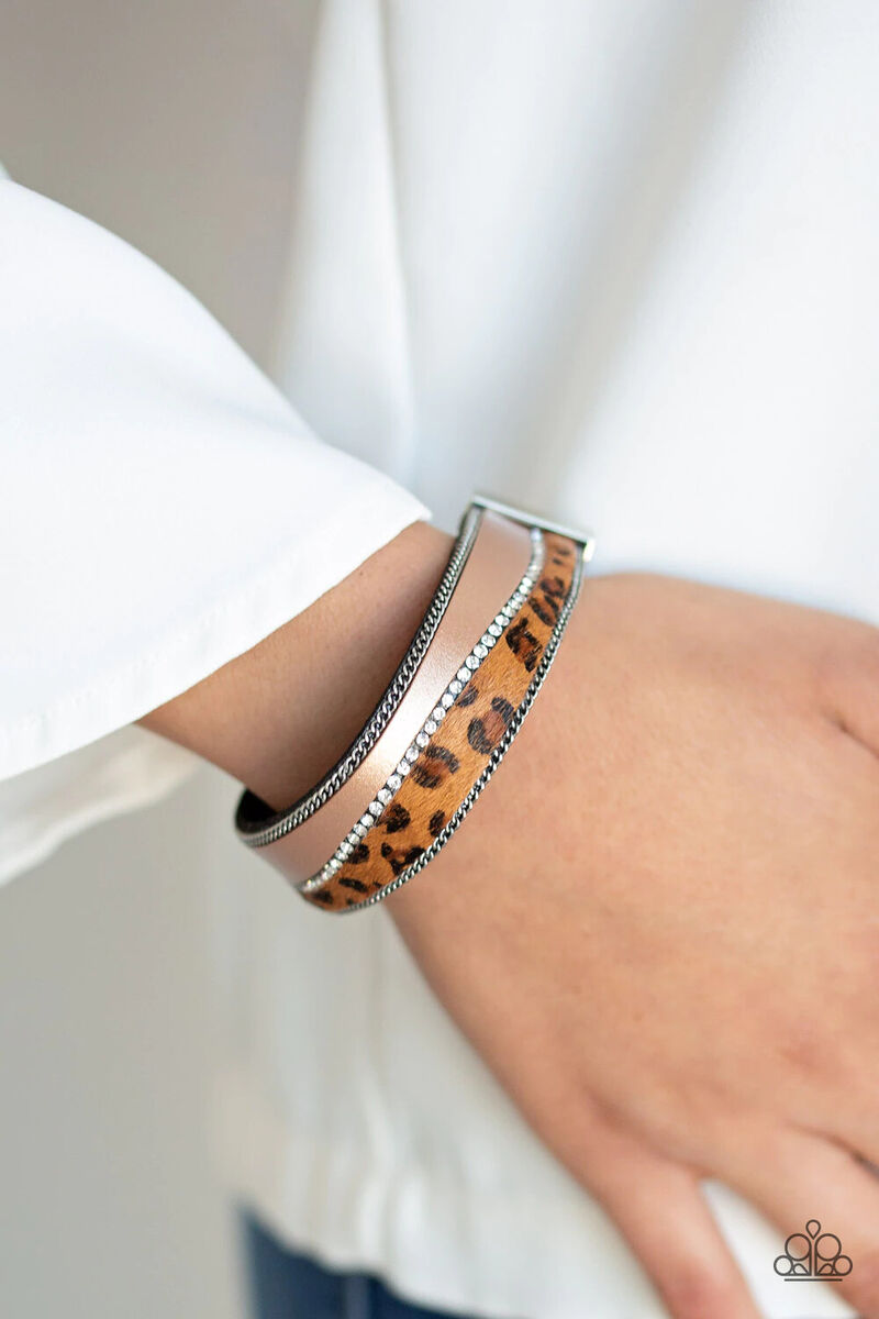 Flirtatiously Feline - Brown Bracelet - Paparazzi