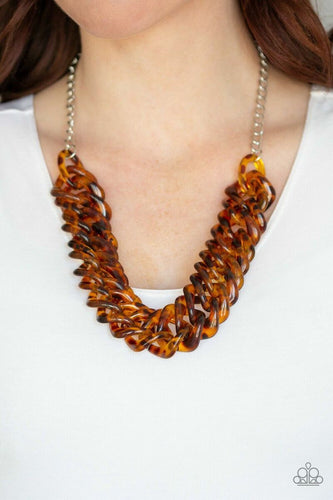 Comin' In HAUTE - Brown Necklace - Paparazzi