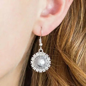 Take A Vow - White Earrings - Paparazzi