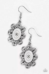 Posy Party - Silver Earrings - Paparazzi