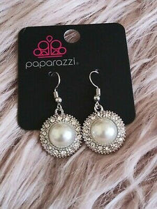 Take A Vow - White Earrings - Paparazzi