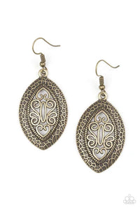 Tribal Tribute - Brass Earrings - Paparazzi