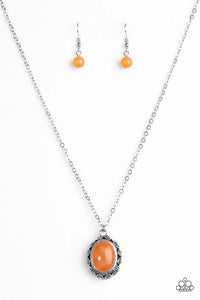 Stone Aura - Orange Necklace - Paparazzi