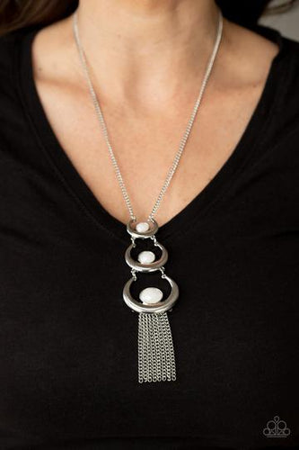 As MOON As I Can - White Necklace - Paparazzi