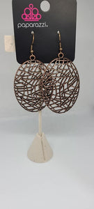 Way Out of Line - Copper Earrings - Paparazzi