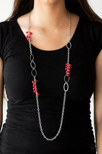Flirty Foxtrot - Red Necklace - Paparazzi