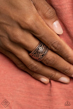 Load image into Gallery viewer, Slanted Shimmer - Copper Ring - Paparazzi