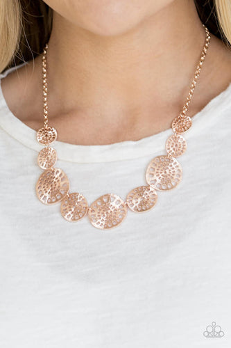 Your Own Free WHEEL - Rose Gold Necklace - Paparazzi