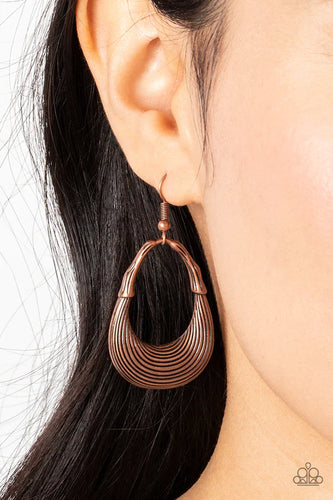 Terra Timber - Copper Earrings - Paparazzi