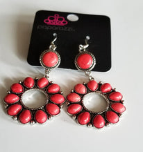 Load image into Gallery viewer, Back At The Ranch- Red -Earrings - Paparazzi