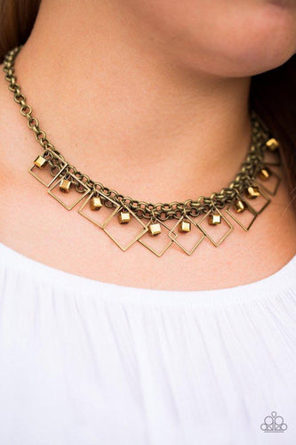 GEO Down In History - Brass Necklace - Paparazzi