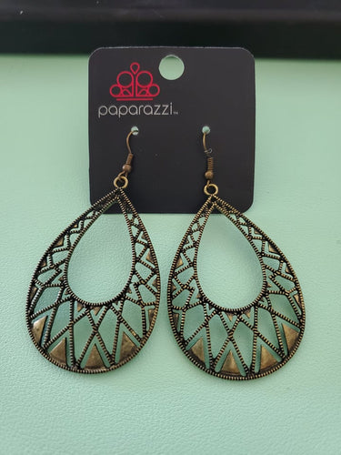 Brass Earrings - Paparazzi