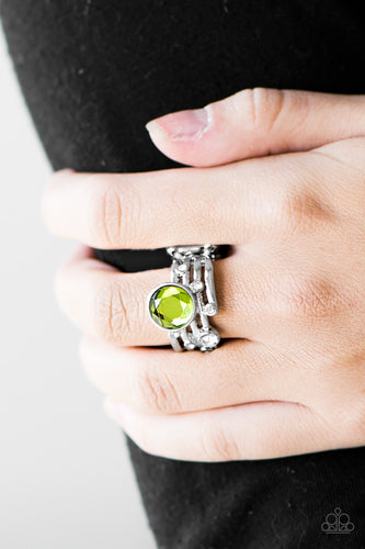 Pardon My Sparkle - Green Ring - Paparazzi