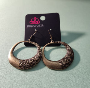 Downtown Jungle - Brass Earrings - Paparazzi