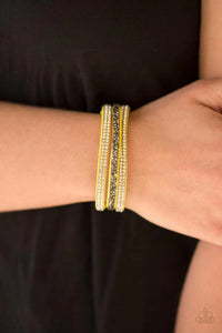 Mega Glam - Yellow Bracelet - Paparazzi