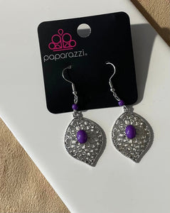 Perky Perennial - Purple Earrings - Paparazzi