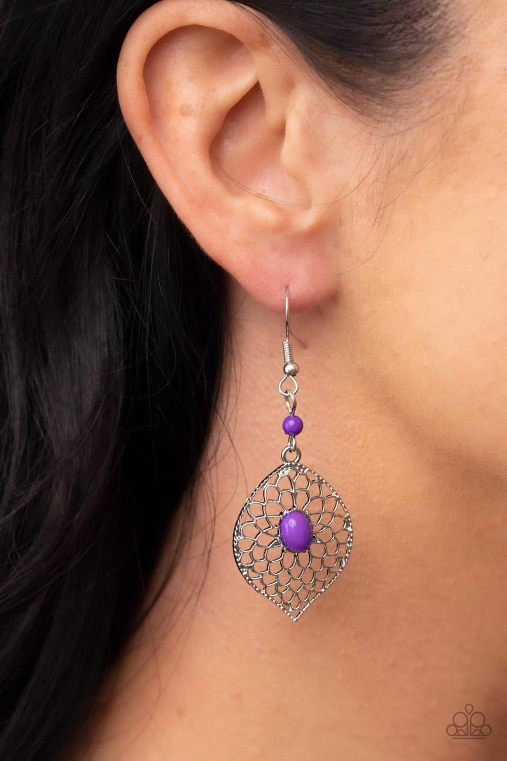 Perky Perennial - Purple Earrings - Paparazzi