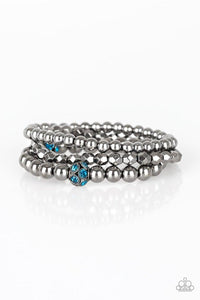 Noticeably Noir - Blue Bracelet - Paparazzi
