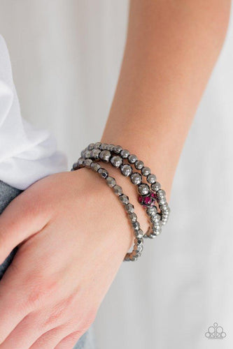 Noticeably Noir - Pink Bracelet - Paparazzi
