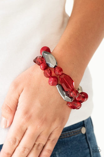 Rockin Rock Candy - Red Bracelet - Paparazzi