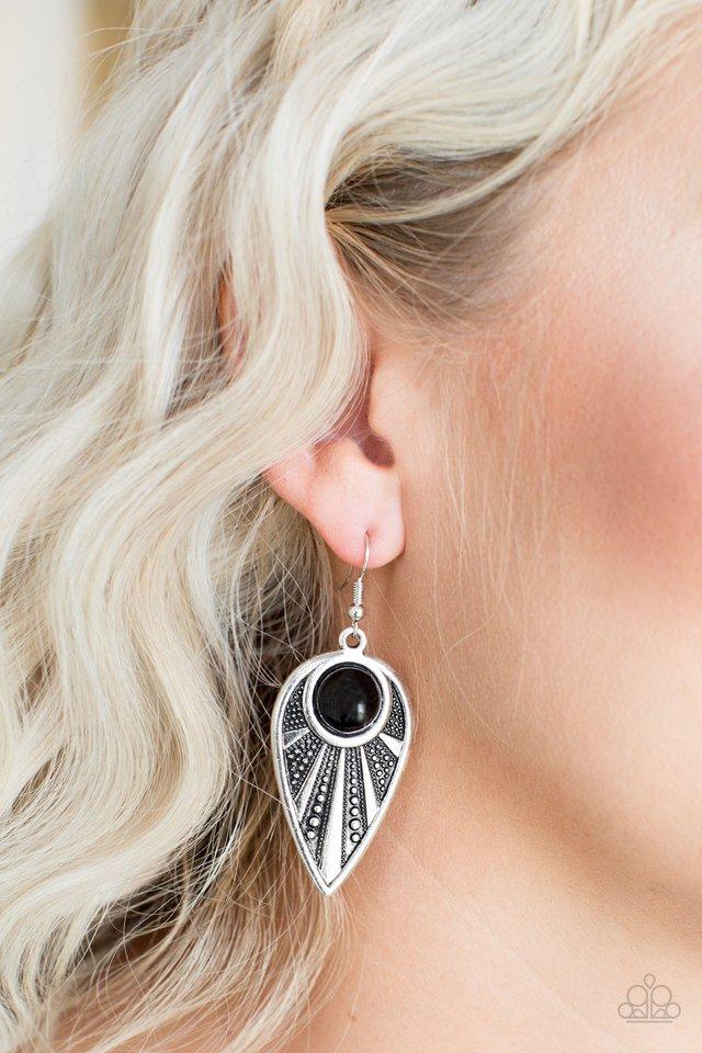 Take A WALKABOUT - Black Earrings - Paparazzi