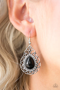 Flirty Finesse - Black Earrings - Paparazzi