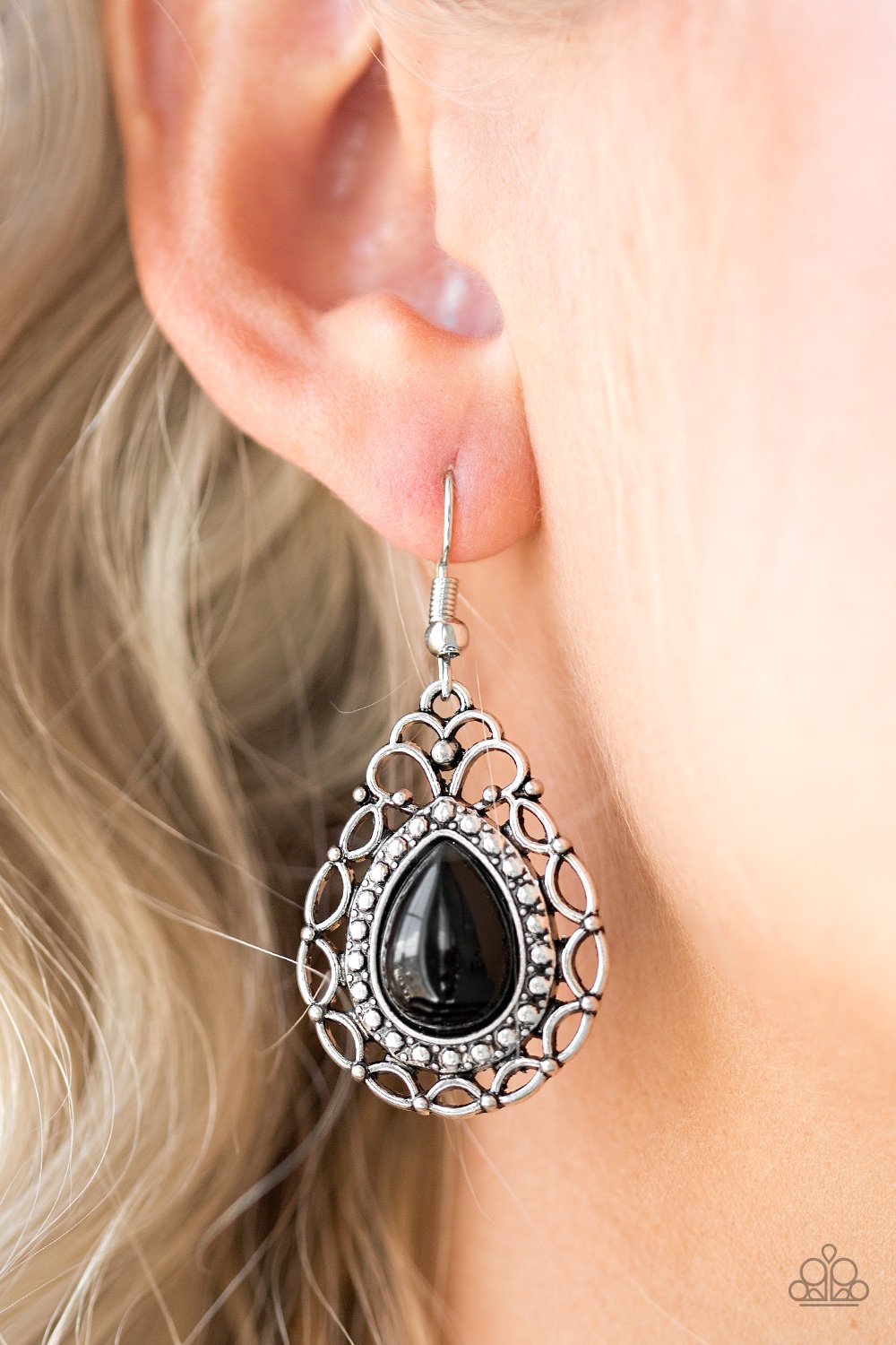 Flirty Finesse - Black Earrings - Paparazzi