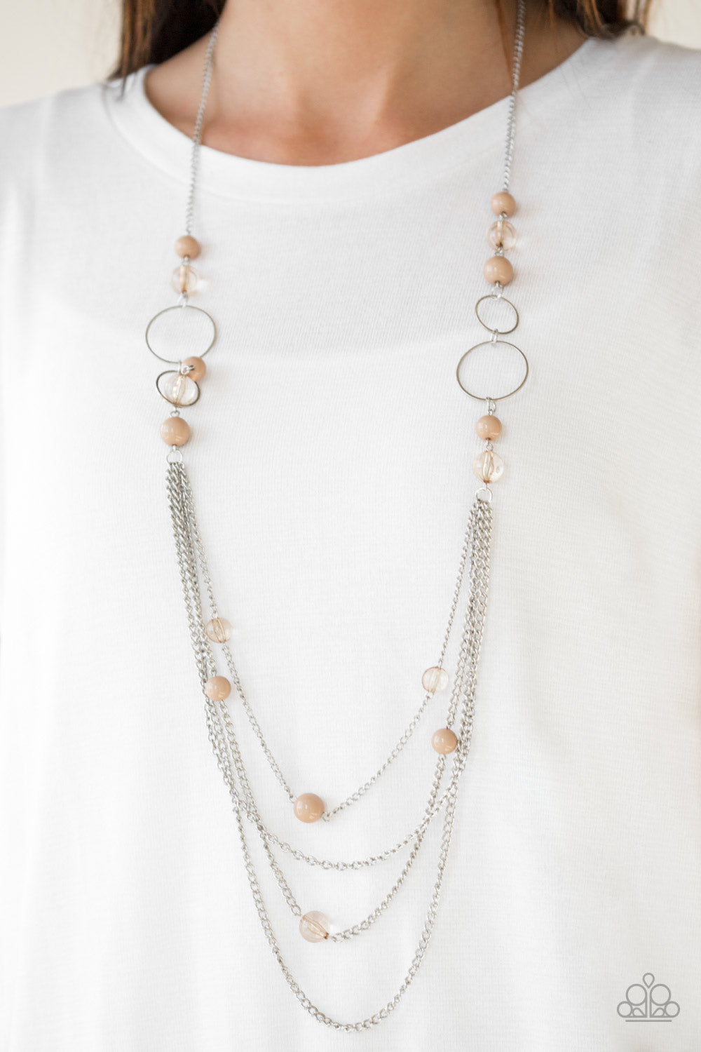 Bubbly Bright - Brown Necklace - Paparazzi