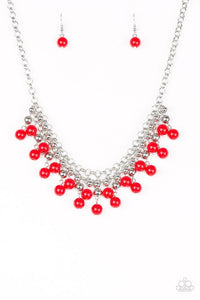 Friday Night Fringe - Red Necklace - Paparazzi