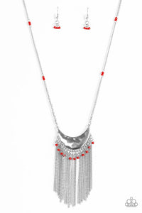 Desert Trance - Red Necklace - Paparazzi