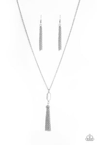 Tassel Tease - White Necklace - Paparazzi