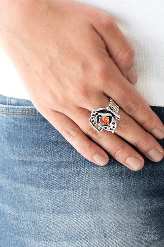 Glowing Gardens - Orange Ring - Paparazzi