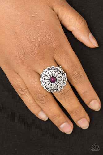 Daringly Daisy - Purple Ring - Paparazzi