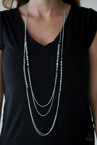 Shimmer Showdown - Silver Necklace - Paparazzi