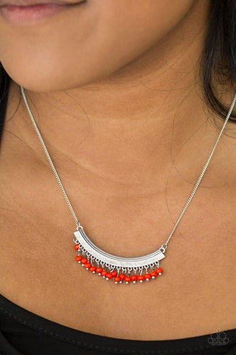 Fringe Fever - Red Necklace - Paparazzi