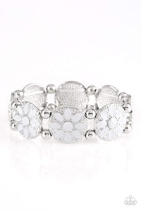 Dancing Dahlias - Silver Bracelet - Paparazzi