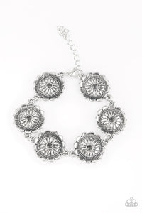 Funky Flower Child - Silver Bracelet -Paparazzi