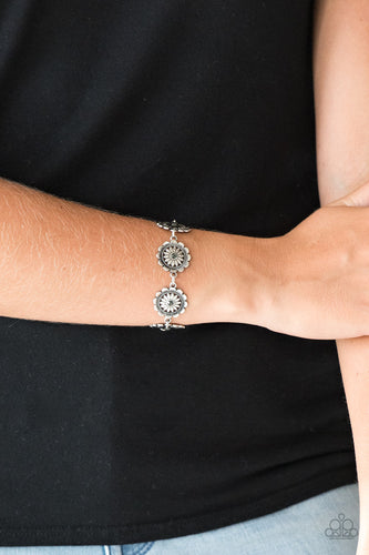 Funky Flower Child - Silver Bracelet -Paparazzi