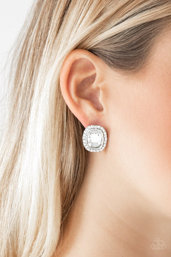 The Modern Monroe - White Earrings - Paparazzi